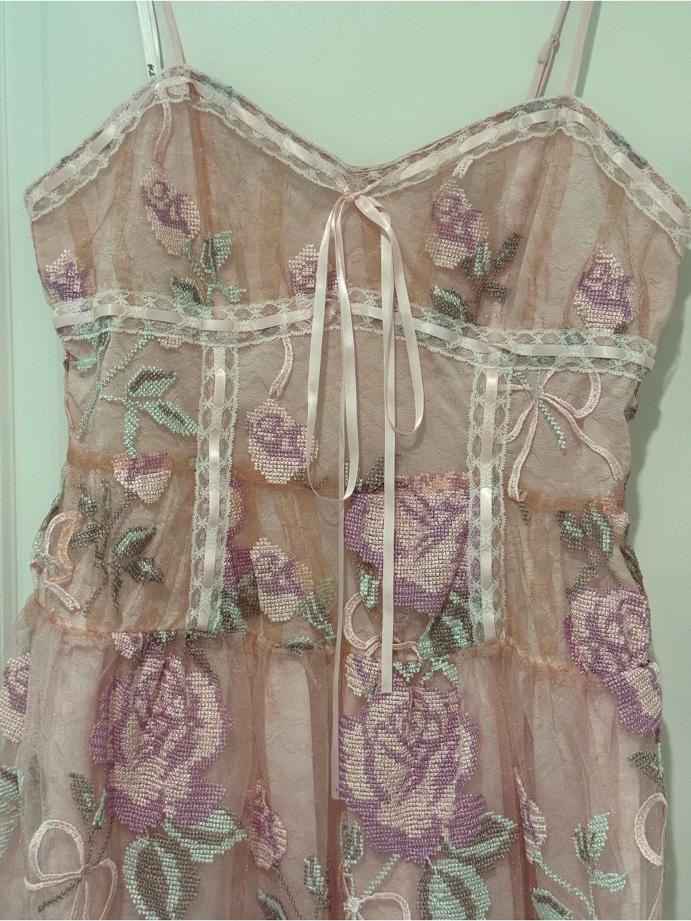 For Love and Lemons Emmeline Embroidery Ruffled Mini Dress - Picture 5 of 16